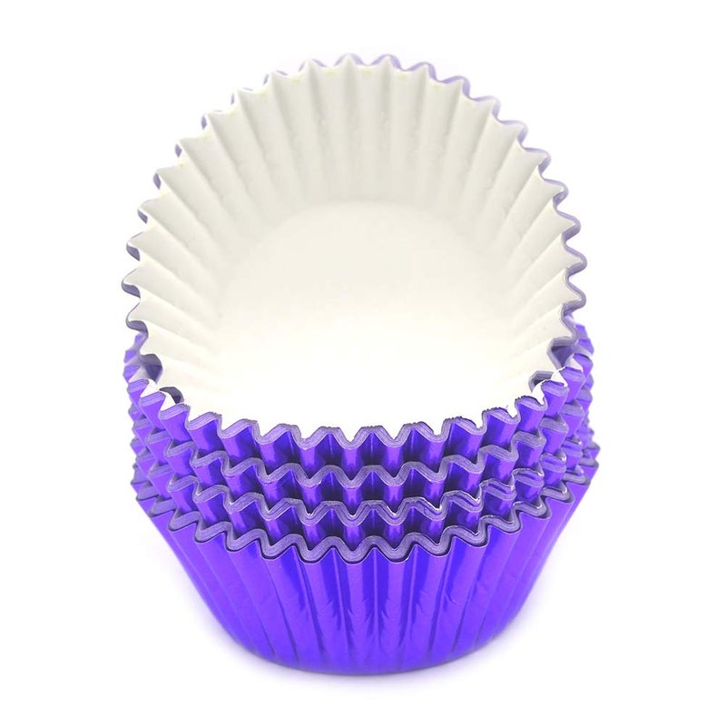 Mombake Standard Purple Foil Cupcake Liners Muffin Baking Cups for Party and More, 100-Count - Image 2
